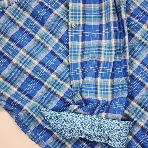 Panhandle Rough Stock Plaid Western Shirt M Embroidered Snap - Picture 12 of 14